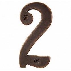 Brass 4" House Number Digit '2'