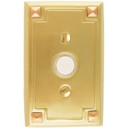 Brass Doorbell with Arts & Crafts Rosette