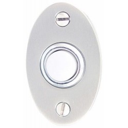 Brass Doorbell with Small Oval Style Rosette