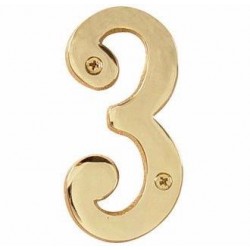 Brass 6" House Number Digit '3'