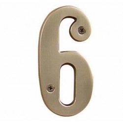 Brass 6" House Number Digit '6'