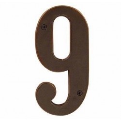 Brass 6" House Number Digit '9'