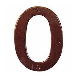 Bronze 4" House Number Digit '0'