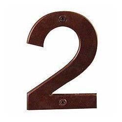 Bronze  4" House Number Digit '2'