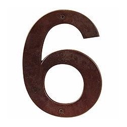 Bronze 6" House Number Digit '6'