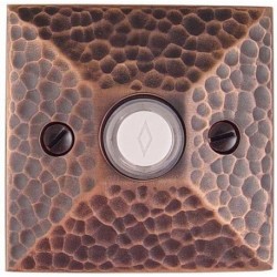 Brass Doorbell with Hammered Rosette