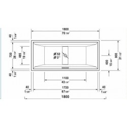 2nd Floor Rectangle Bathtub with Air-system 710076