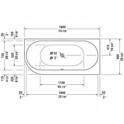 Darling New Corner Right Bathtub with Acrylic Panel with Air-system 710247