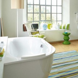 Darling New Back-to-wall Bathtub with Acrylic Panel with Air-system 710248