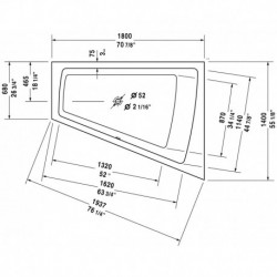 Paiova Corner Right Built-in Bathtub with Air-system 710217