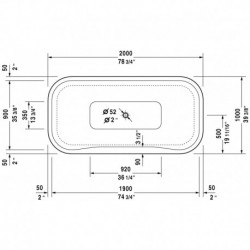 PuraVida Rectangle Freestanding Bathtub with Acrylic Panel and Air-system 710185
