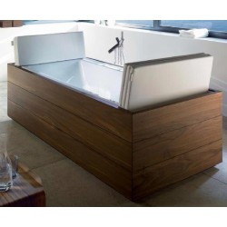Sundeck Rectangle Bathtub with Two Backrest Slopes for Furniture Panel with Air-system 710066