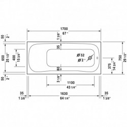 PuraVida Corner Left Bathtub with Jet-system 710181