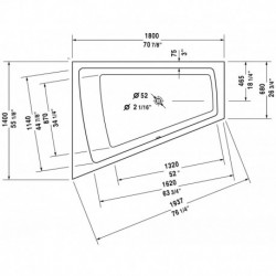 Paiova Corner Left Built-in Bathtub with Air-system 710216