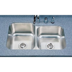 Houzer Medallion Classic Double Bowl Sink MEC-3220SR-1 or MEC-3220SL-1
