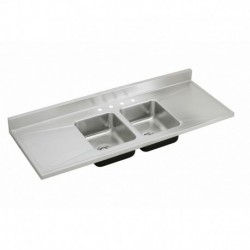 Double Bowl Sink with Double Work Surface D6029