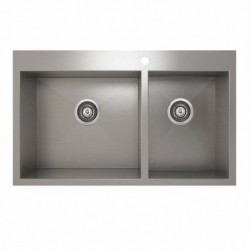 PROINOX H0-T Stainless TopMount Double Bowl  Sink IH0-TR-33209