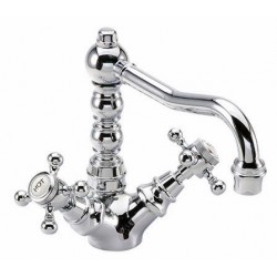 Victorian Single Hole Bar Faucet with Swivel Spout Hot/Cold Ceramic Tabs 20-600-20