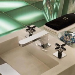 Profil Lalique Black Crystal Widespread Faucet