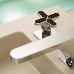 Profil Lalique Black Crystal Widespread Faucet
