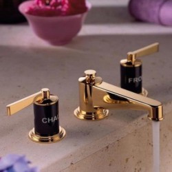 Faubourg Black Lever Widespread Faucet