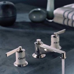 Faubourg White Lever Widespread Faucet