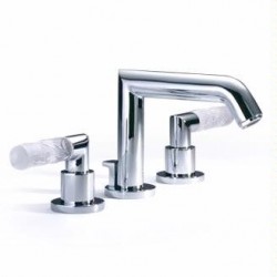 THG Paris Bambou Lalique Clear Crystal Widespread Faucet