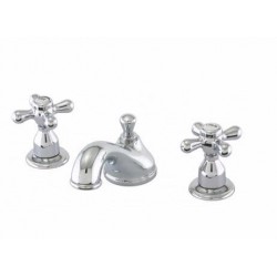 Polo Widespread Lav Faucet w/Polo Cross Handles Hot/Cold Ceramic Tabs 04-100-04