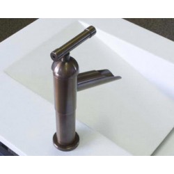 Sonoma Forge Brut Lav Faucet with Short Fixed Waterfall Spout BRUT-DM-WF-S