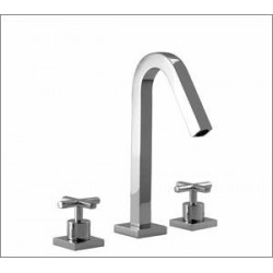 Xrectangular short widespread lavatory faucet cross handle  X7710
