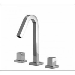Xrectangular short widespread lavatory faucet square handle  X7710