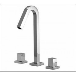 Xrectangular widespread lavatory faucet square handle X7716