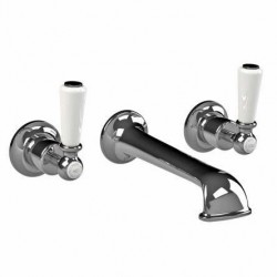 Lefroy Brooks, 1900 Classic, White Lever Wall Mounted 3-Hole Basin Mixer Trim Only, to suit  R1-4028. CW-1401  (Formerly WL 121
