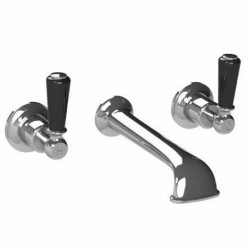 Lefroy Brooks, Classic 1900, Black Lever Wall Mounted 3-Hole Basin Mixer Trim Only, to suit R1-4028.CB- 1401 (Formerly BL 1212)