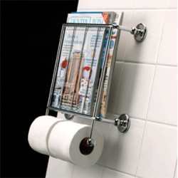 Samuel Heath Magazine Rack & Double Toilet Roll Holder N1236