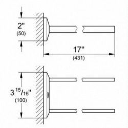 Allure Brilliant 17" Two-Arm Towel Bar 40 496 000