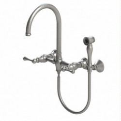 Flemish Wall Mount Bridge Faucet with Hand Spray 8XFML