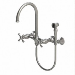 Flemish Wall Mount Bridge Faucet with Hand Spray 8XFMC