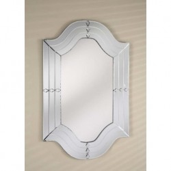 Radiance 29" x 47" Shaped Contemporary Cut Glass Wall Mirror - RM-105