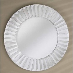 Radiance 24" Round Contemporary Cut Glass Mirror - RM-106