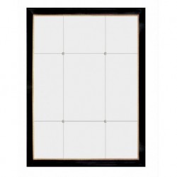 Black Mirror with Antique Silver Liner and V-Grooves 1723-B