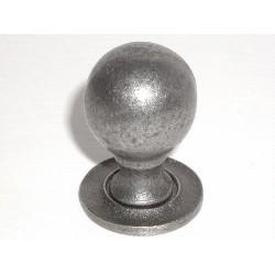 Paris Knob Smooth w/ Backplate in Cast Iron M50