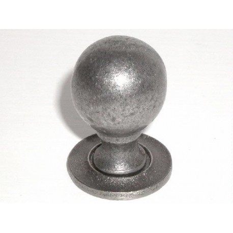 Paris Knob Smooth w/ Backplate in Cast Iron M50