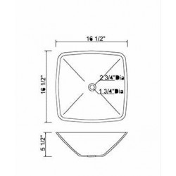 Madeli Andria Square Tempered Glass Vessel MGE-15080