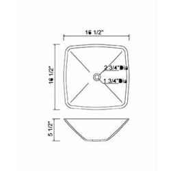 Madeli Fano Square Artistic Tempered Glass Vessel MGE-15082