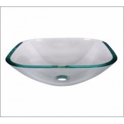Square Crystal Clear Tempered Glass Basin CC153