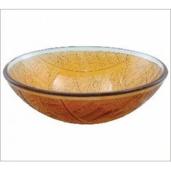 Round Amber Sculptured Tempered Glass Basin 97019