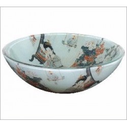 Round Geisha Design Tempered Glass Basin 97044
