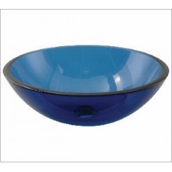 Round Navy Blue Tempered Glass Basin 97028