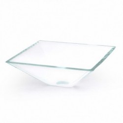 Square Tempered Transparent Obscure Crystal Glass Vessel 420521-L1 (TP4242G-12L1)